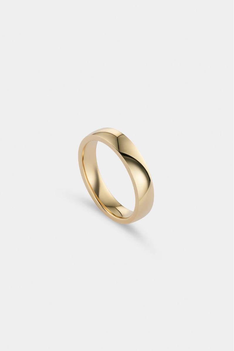 THE ONE VESTUVINIS ŽIEDAS SU LENKTA IŠORE IR VIDUMI, 4MM