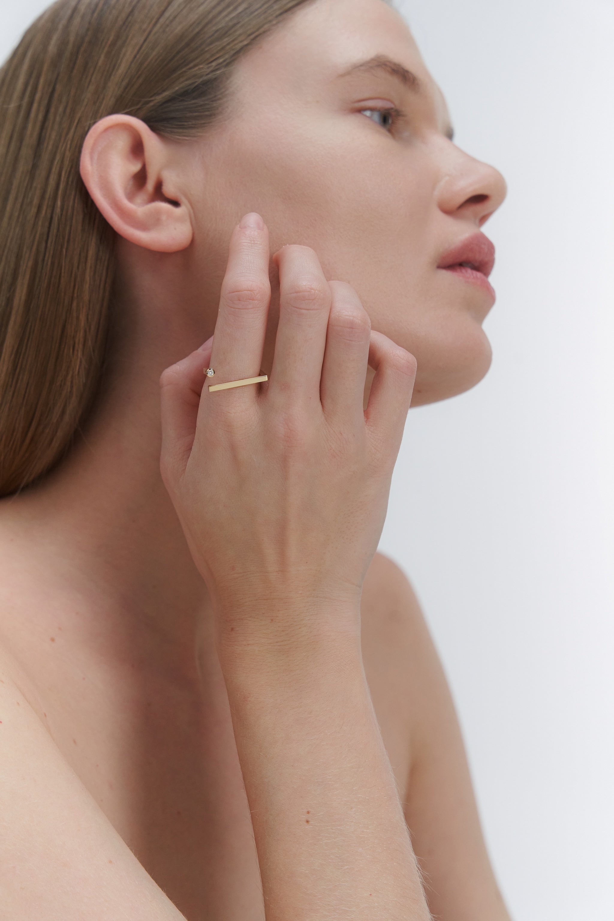 INNER SHINE TIESIOS BRIAUNOS ŽIEDAS SU 2 MM DEIMANTU